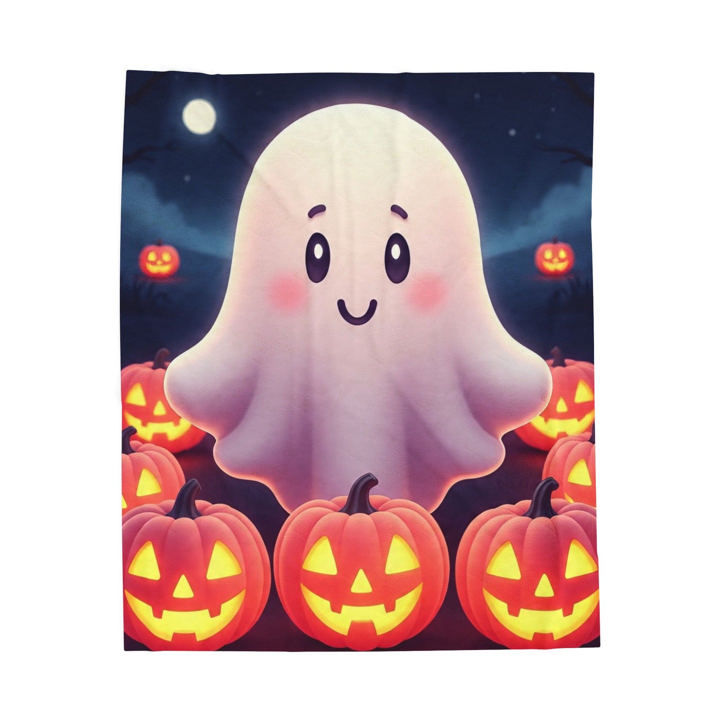 Rosy Spirits Plush Blanket – Spooky Cute Pastel Ghost Halloween Throw