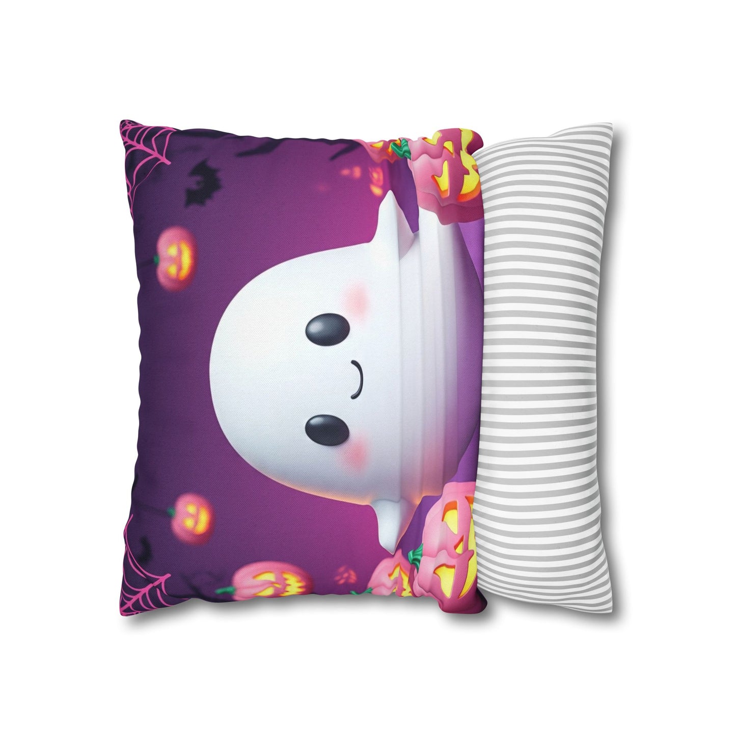 The Little Ghostie Pillowcase 16x16 – Cute Halloween Ghost Throw Pillow Cover