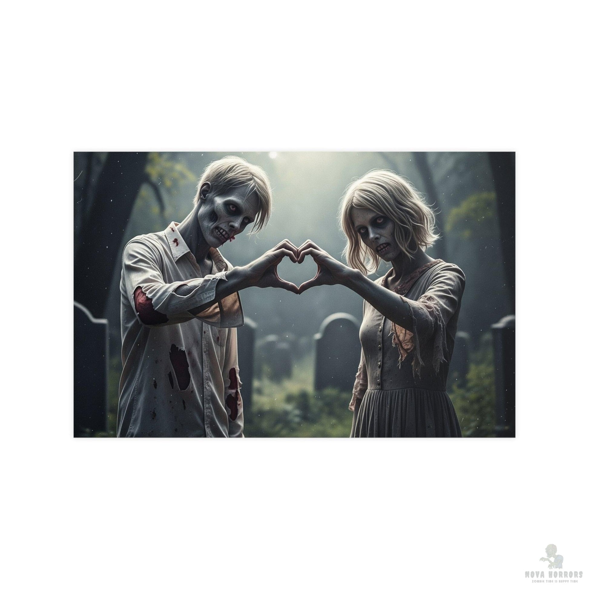 Zombie Couple Poster 17x 11 Matte