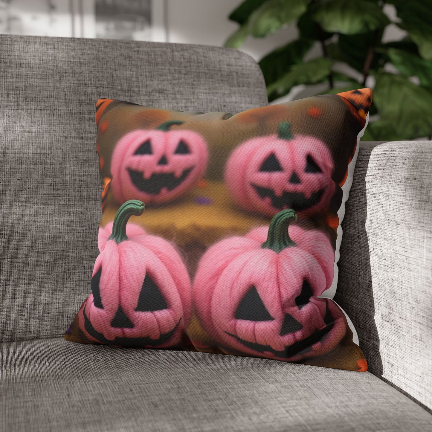 Spooky Chic Pillowcase 16x16 – Creepy Cute Gothic Halloween Throw Pillow Cover
