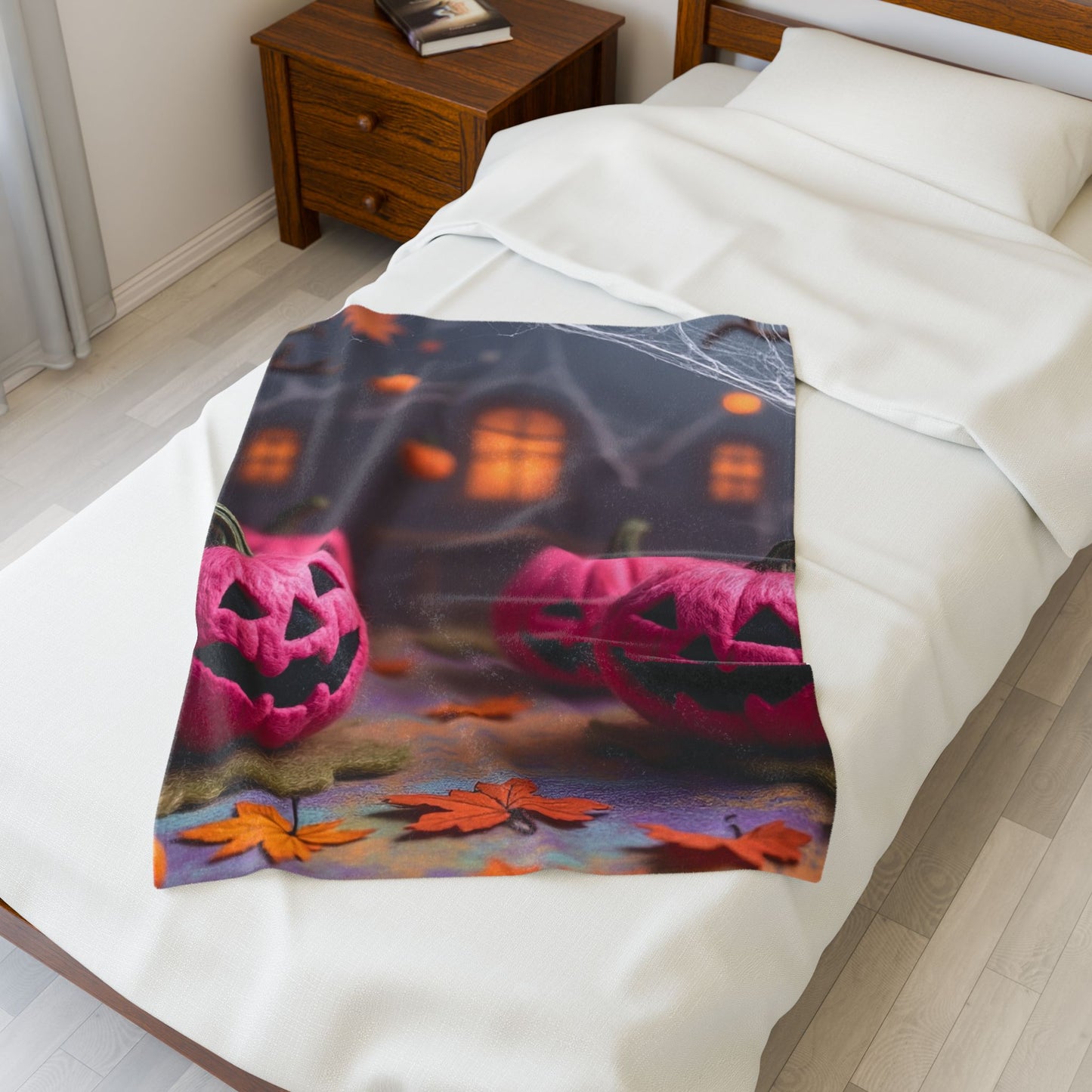 Cotton Candy Patch Cozy Plush Blanket – Pastel Halloween Spooky Cute Throw