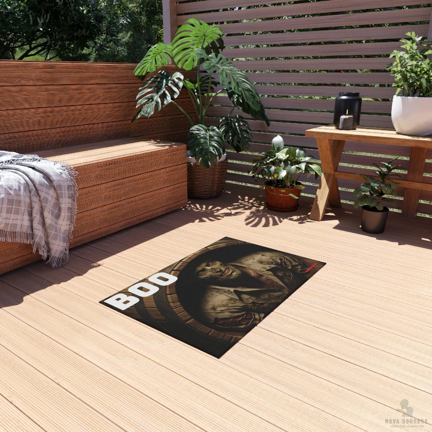 Boo Barrel Zombie Outdoor Rug - Doormat