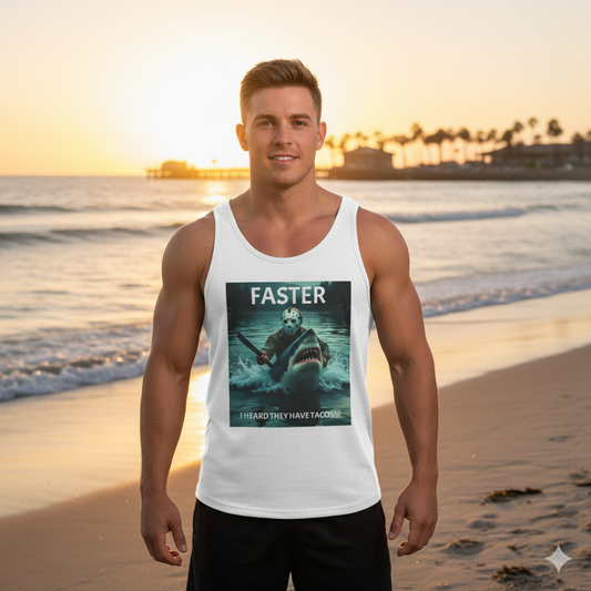 Jason Shark Taco Unisex Jersey Tank