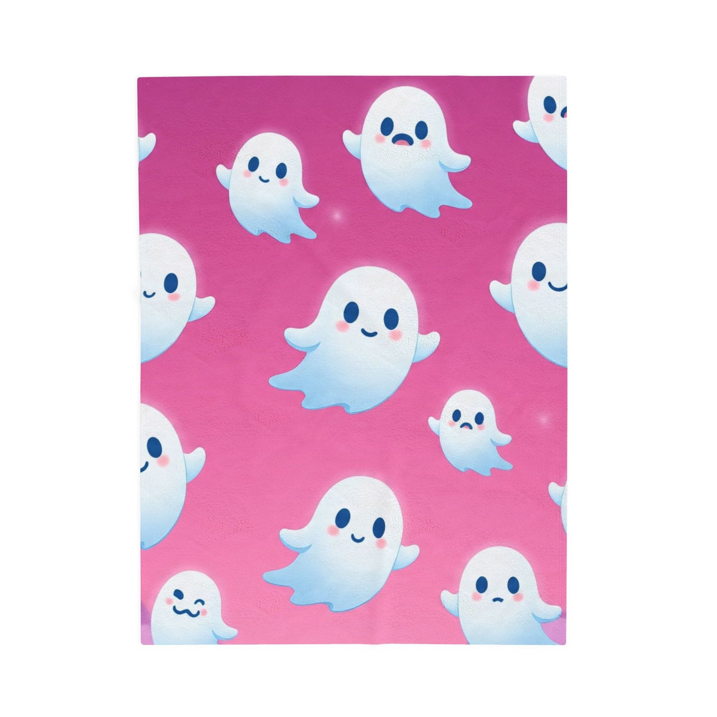 Cotton Candy Ghosts Cozy Plush Blanket – Pastel Spooky Cute Halloween Throw