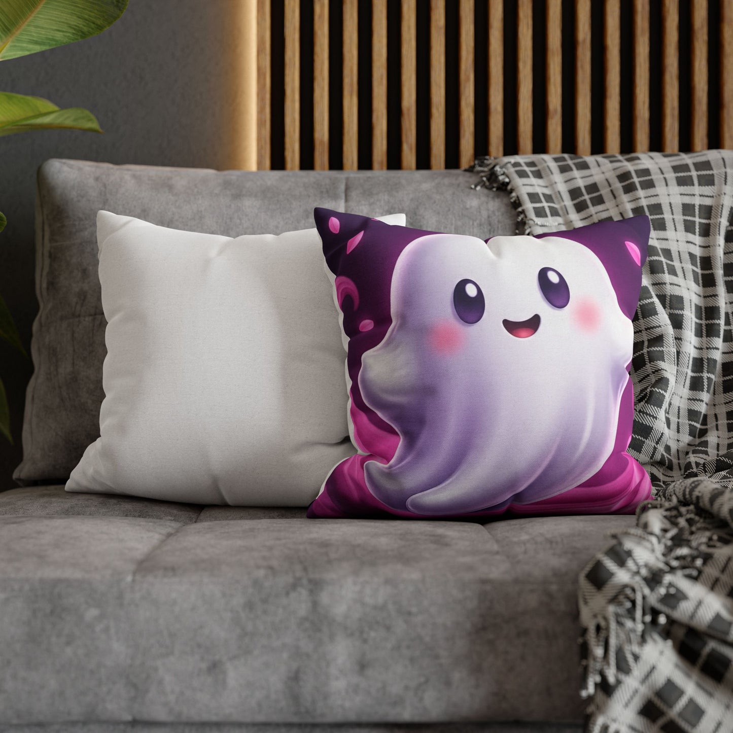 My Boo Buddy Pillowcase 16x16 – Cute Halloween Ghost Throw Pillow Cover