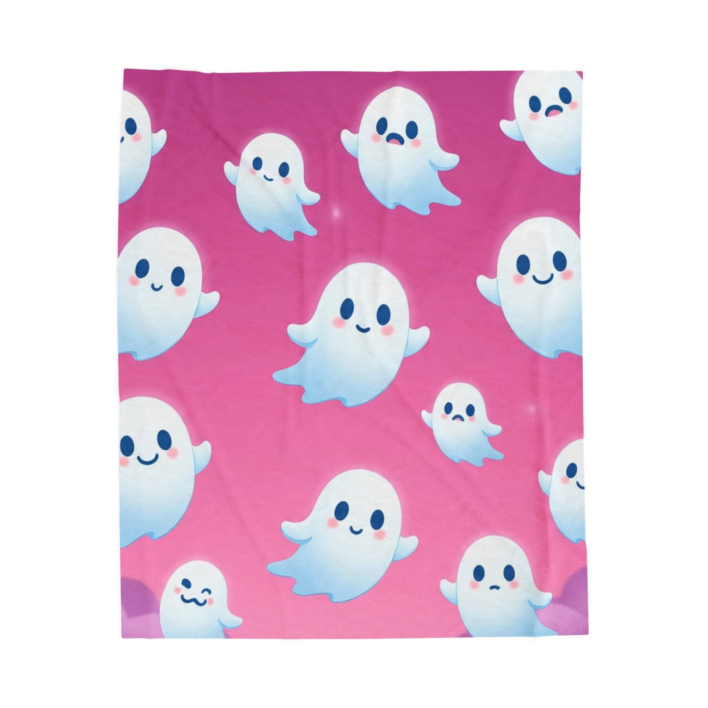 Cotton Candy Ghosts Cozy Plush Blanket – Pastel Spooky Cute Halloween Throw