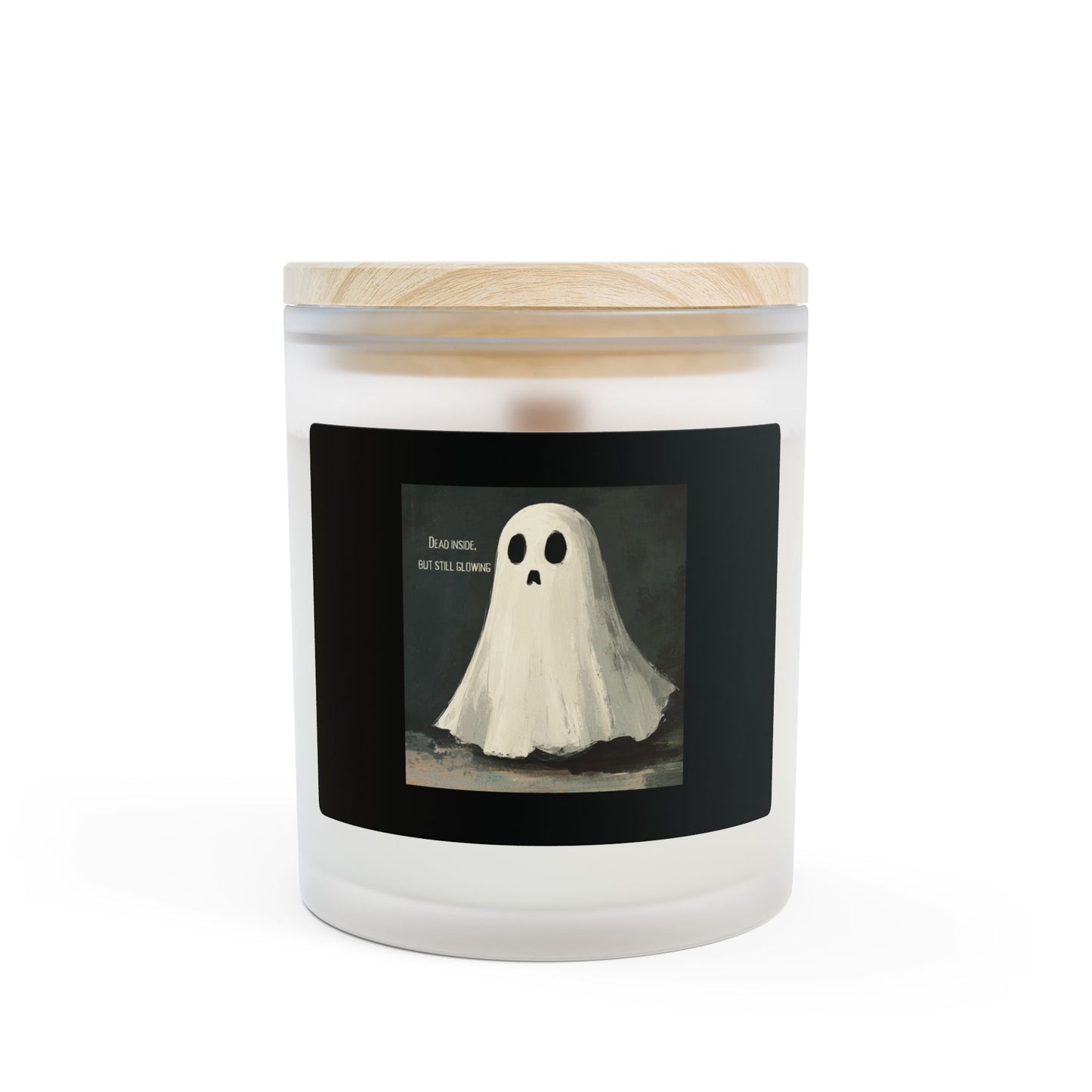 Still Glowing Frosted Glass Candle – Spooky Cute Halloween Décor