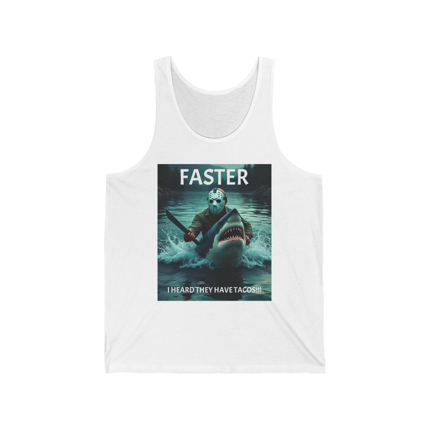 Jason Shark Taco Unisex Jersey Tank
