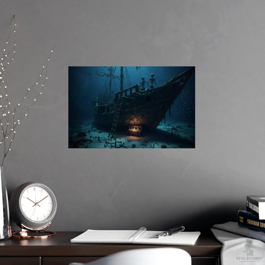 Sunken Ghost Ship Poster 17x 11 Matte