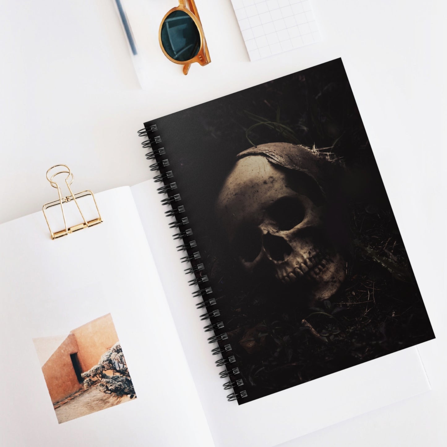 Grave Skull Spiral Notebook – Gothic Horror Writing Journal