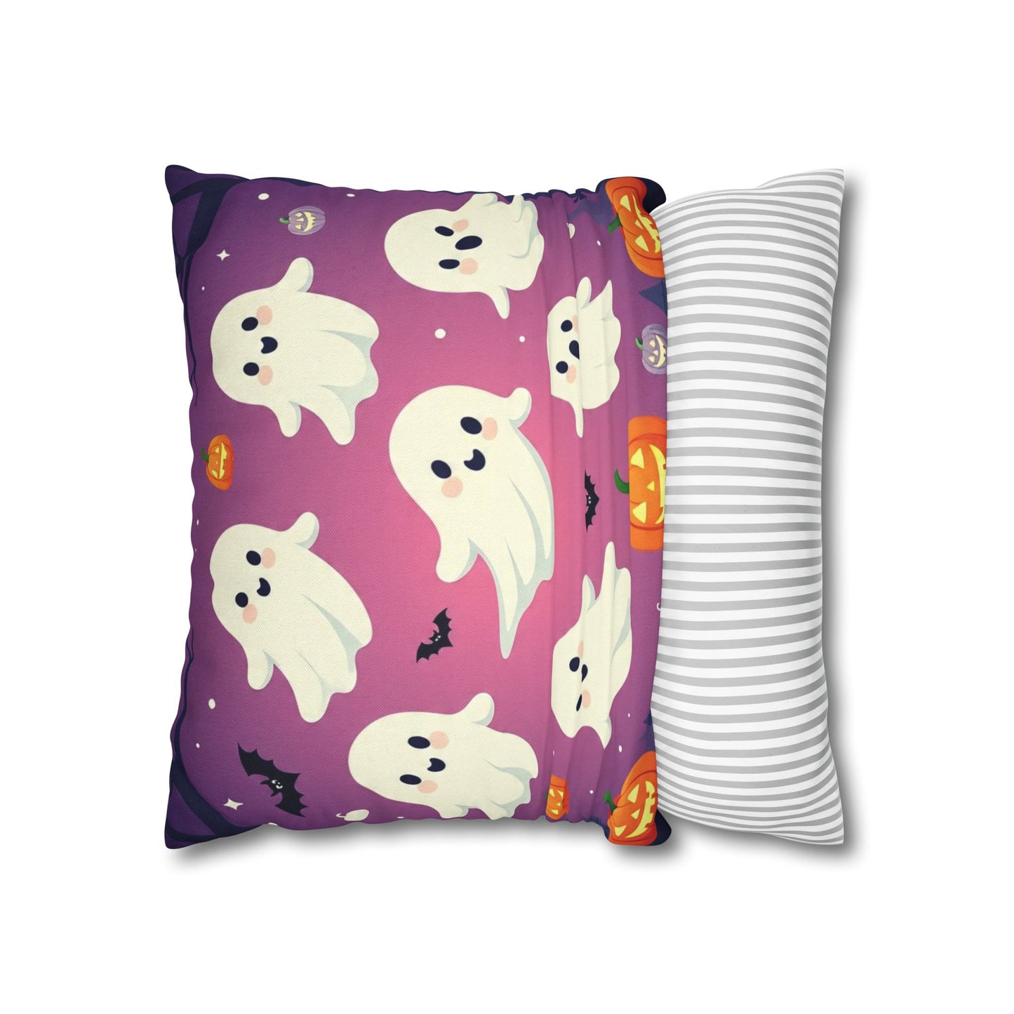 The Spook-tacular Slumber Pillowcase 16x16 – Creepy Cute Halloween Throw Pillow Cover