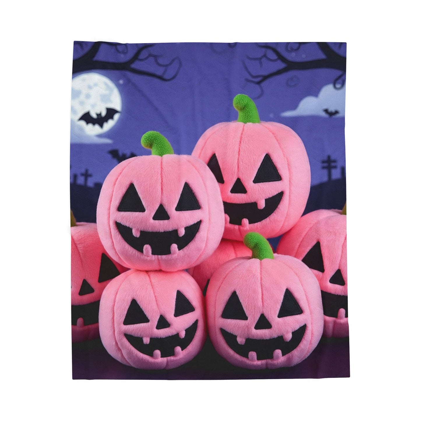 Bubblegum Pumpkin Snuggler Plush Blanket – Pastel Spooky Cute Halloween Throw