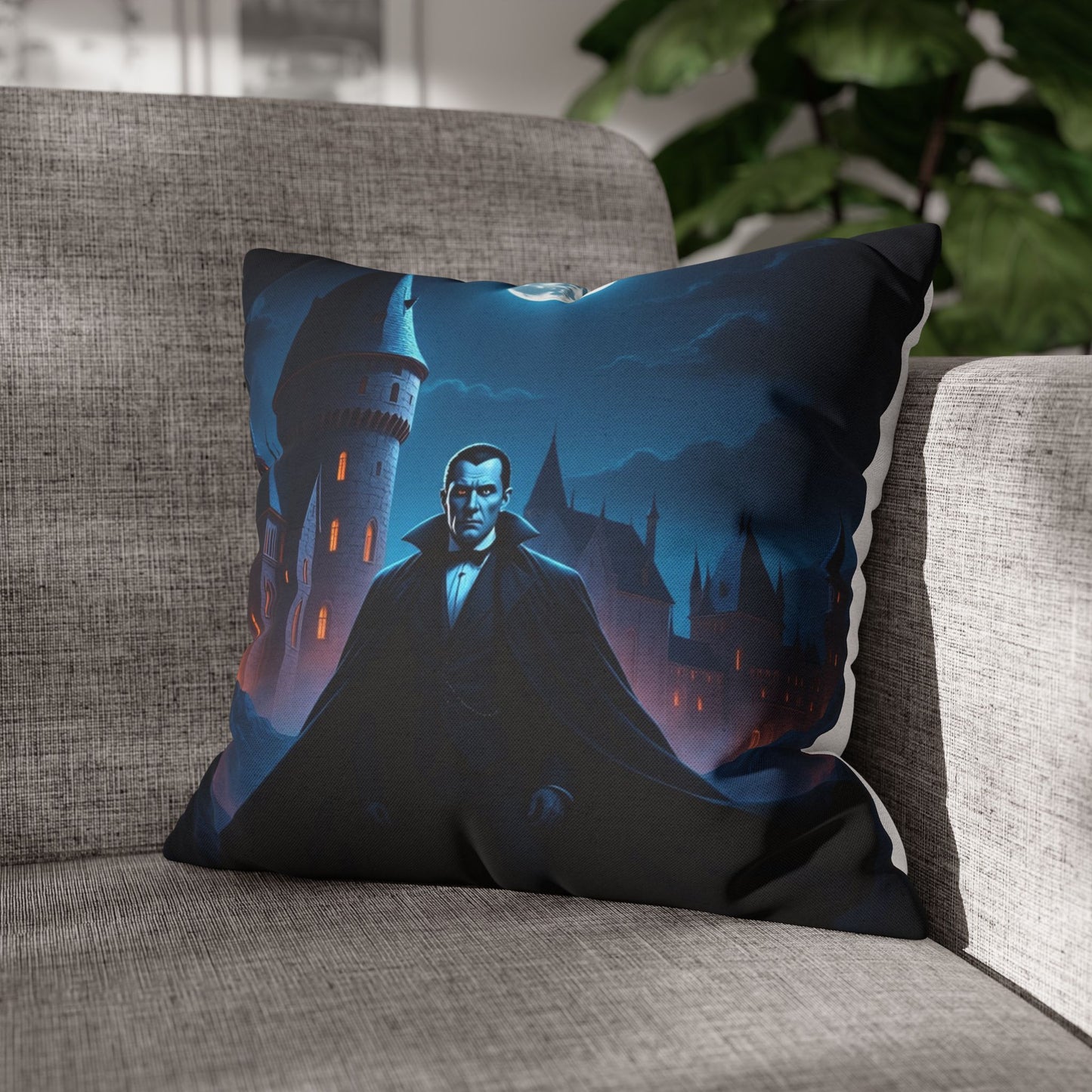 Transylvanian Dream Pillowcase 16x16 – Gothic Vampire Halloween Throw Pillow Cover
