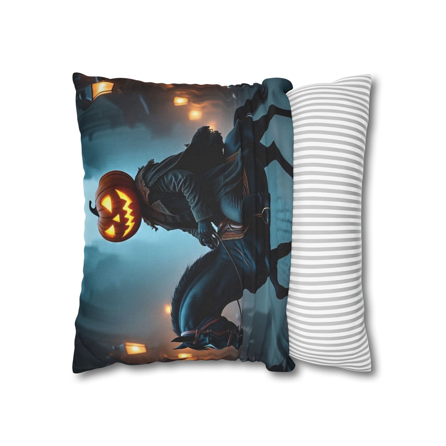 Legend of the Midnight Rider Pillowcase 16x16 – Headless Horseman Halloween Throw Pillow Cover