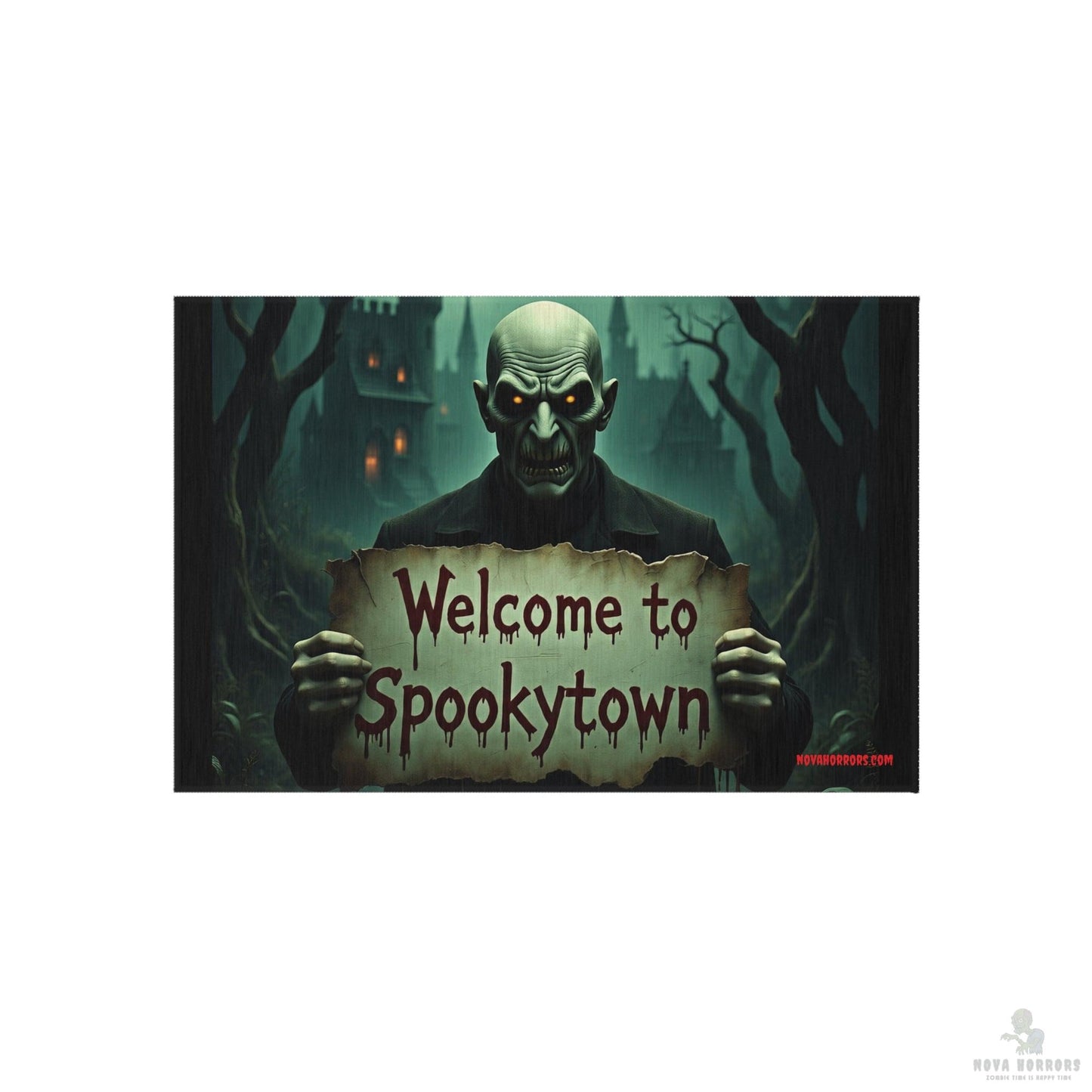 Demon Welcome to Spookytown Outdoor Rug - Doormat
