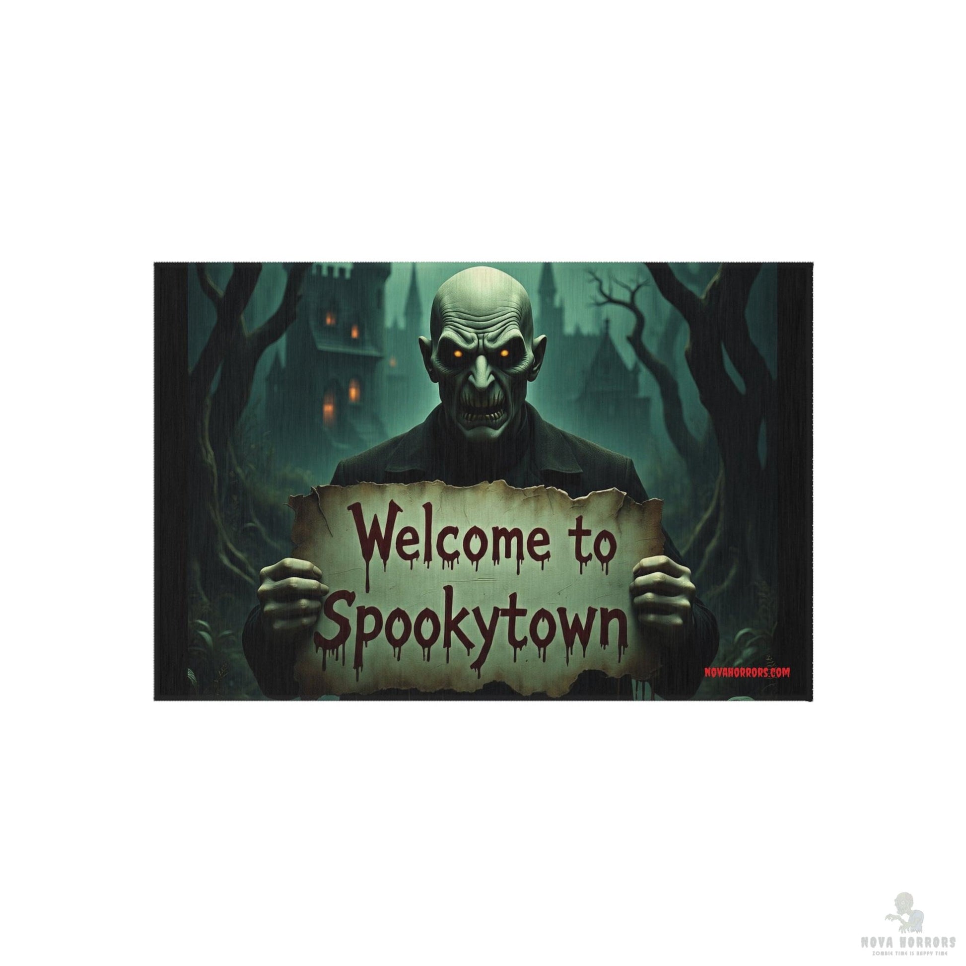 Demon Welcome to Spookytown Outdoor Rug - Doormat