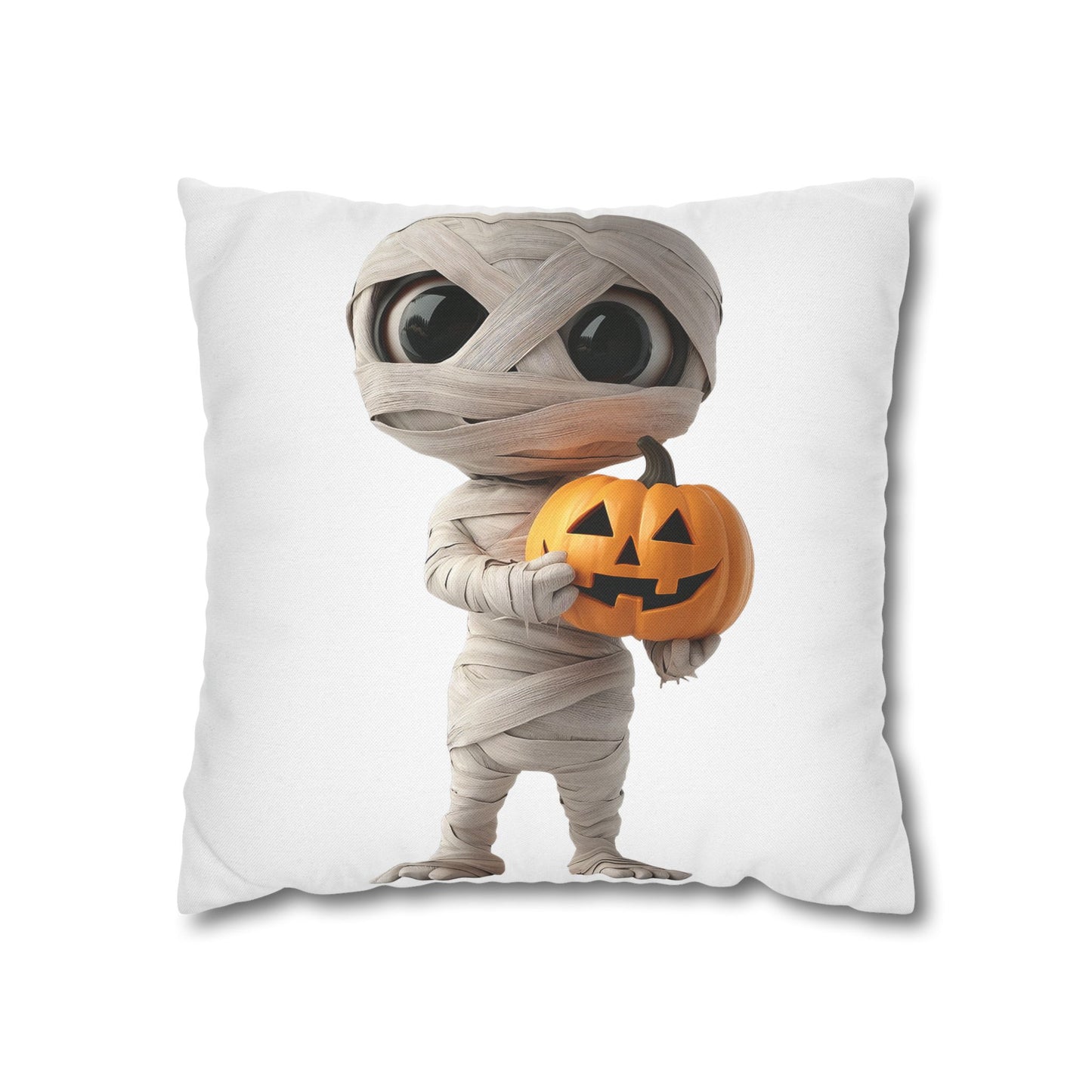 Mummy Under Wraps Pillowcase 16x16 – Cute Halloween Mummy Throw Pillow Cover