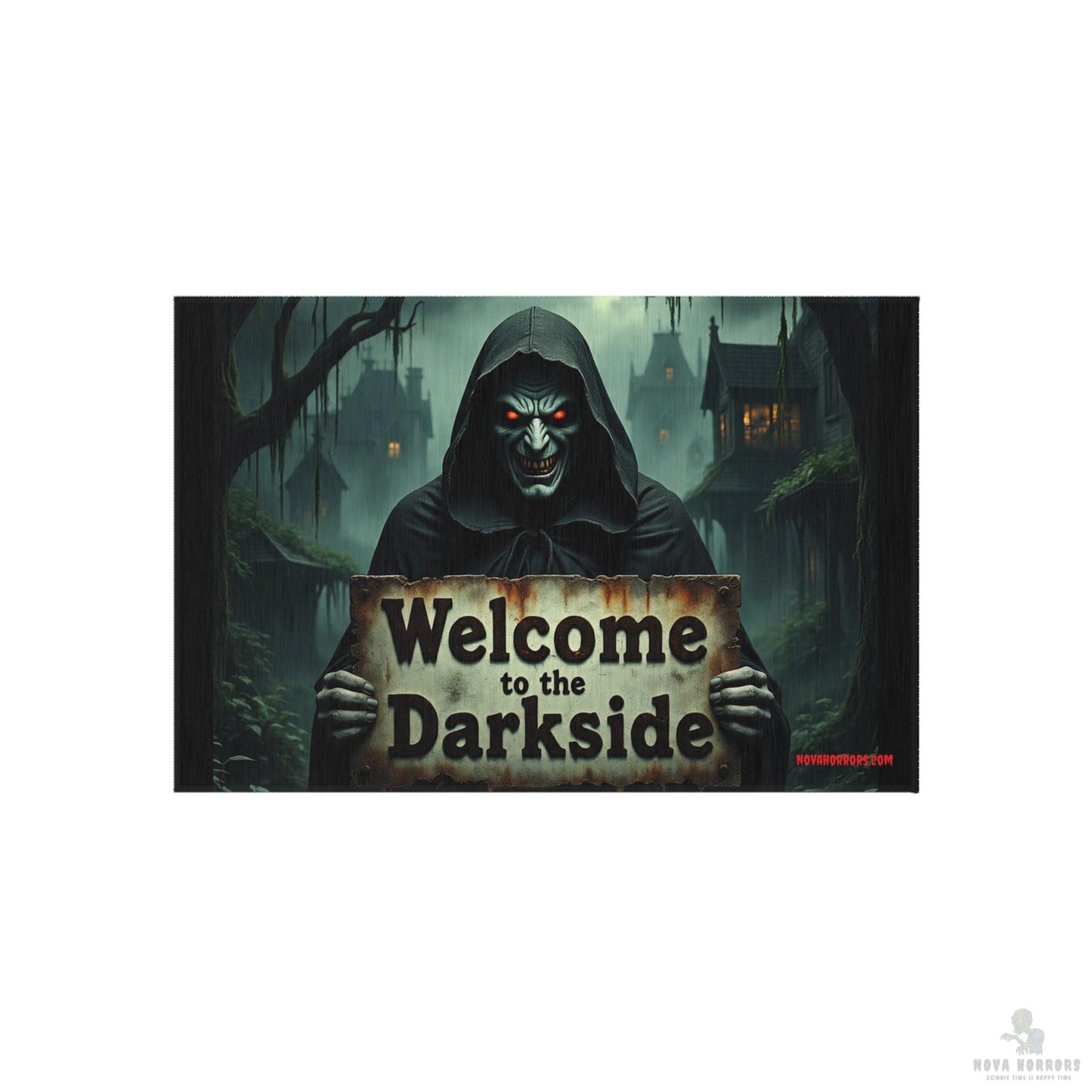Red Eyed Welcome to the Darkside Outdoor Rug - Doormat