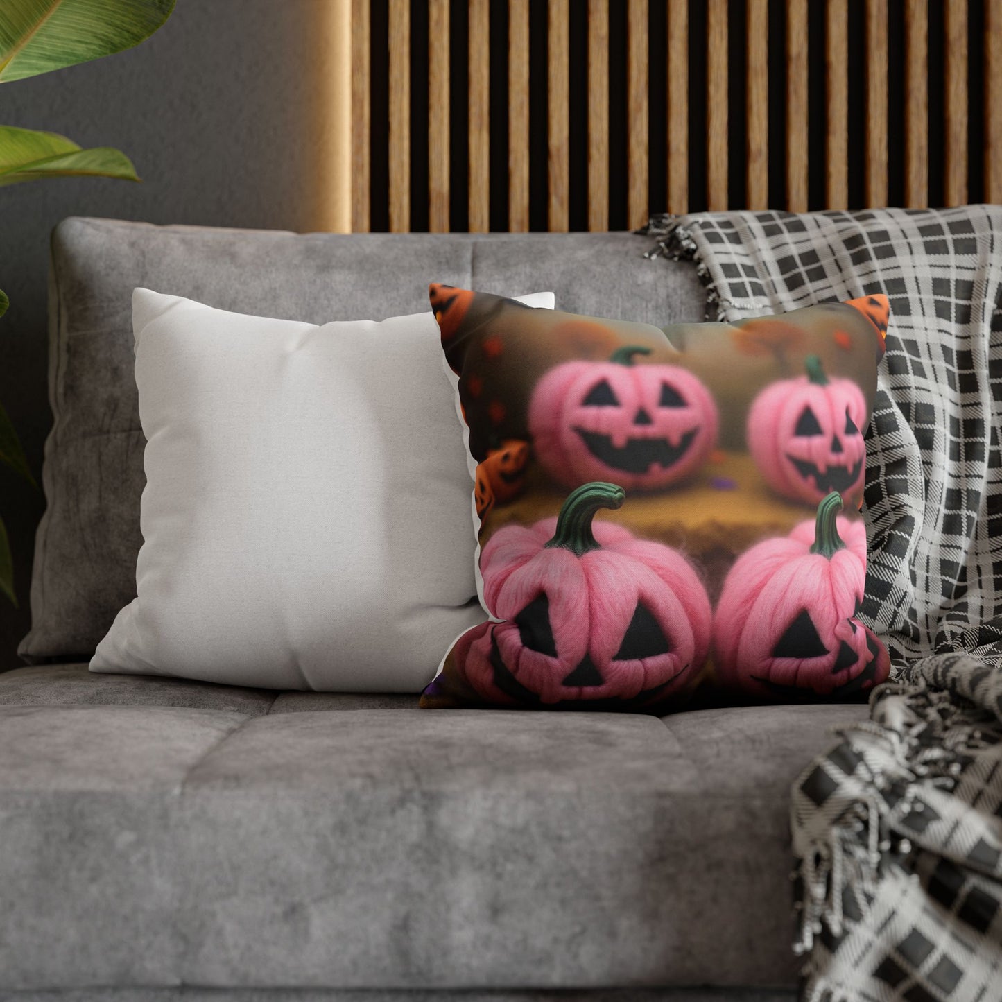 Spooky Chic Pillowcase 16x16 – Creepy Cute Gothic Halloween Throw Pillow Cover