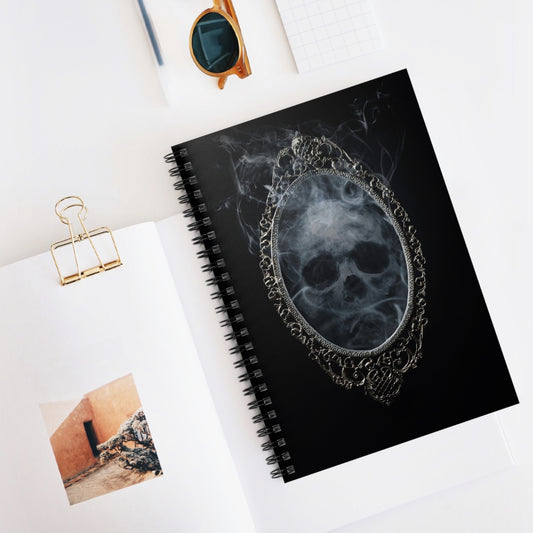 Mirror Skull Spiral Notebook – Gothic Horror Writing Journal