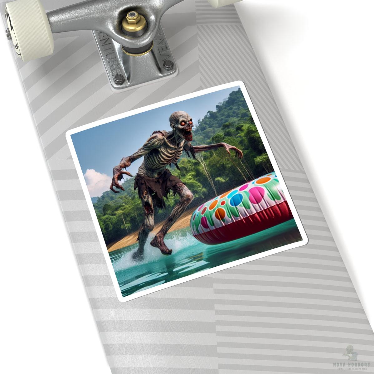Zombie Pool Float Kiss-Cut Stickers