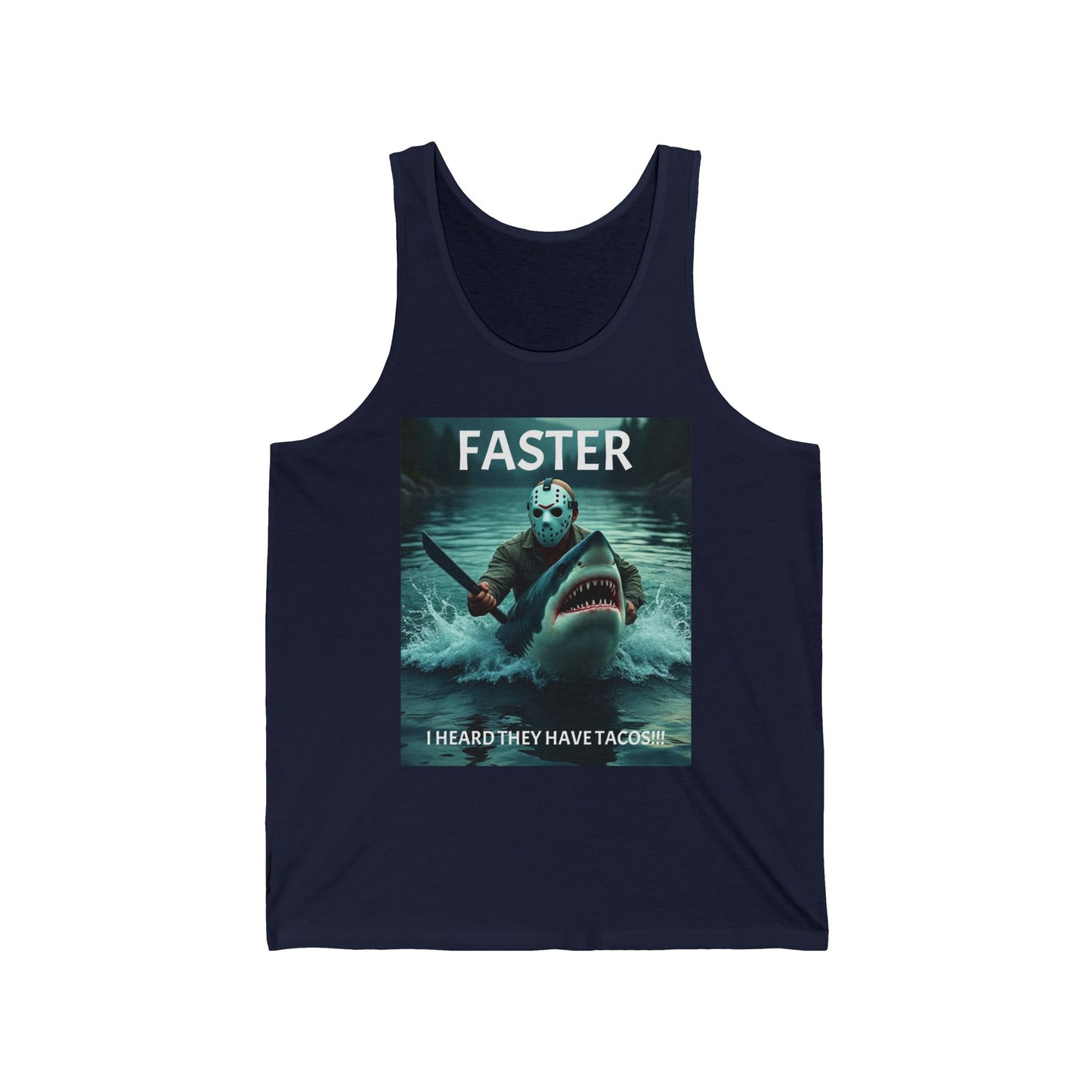 Jason Shark Taco Unisex Jersey Tank