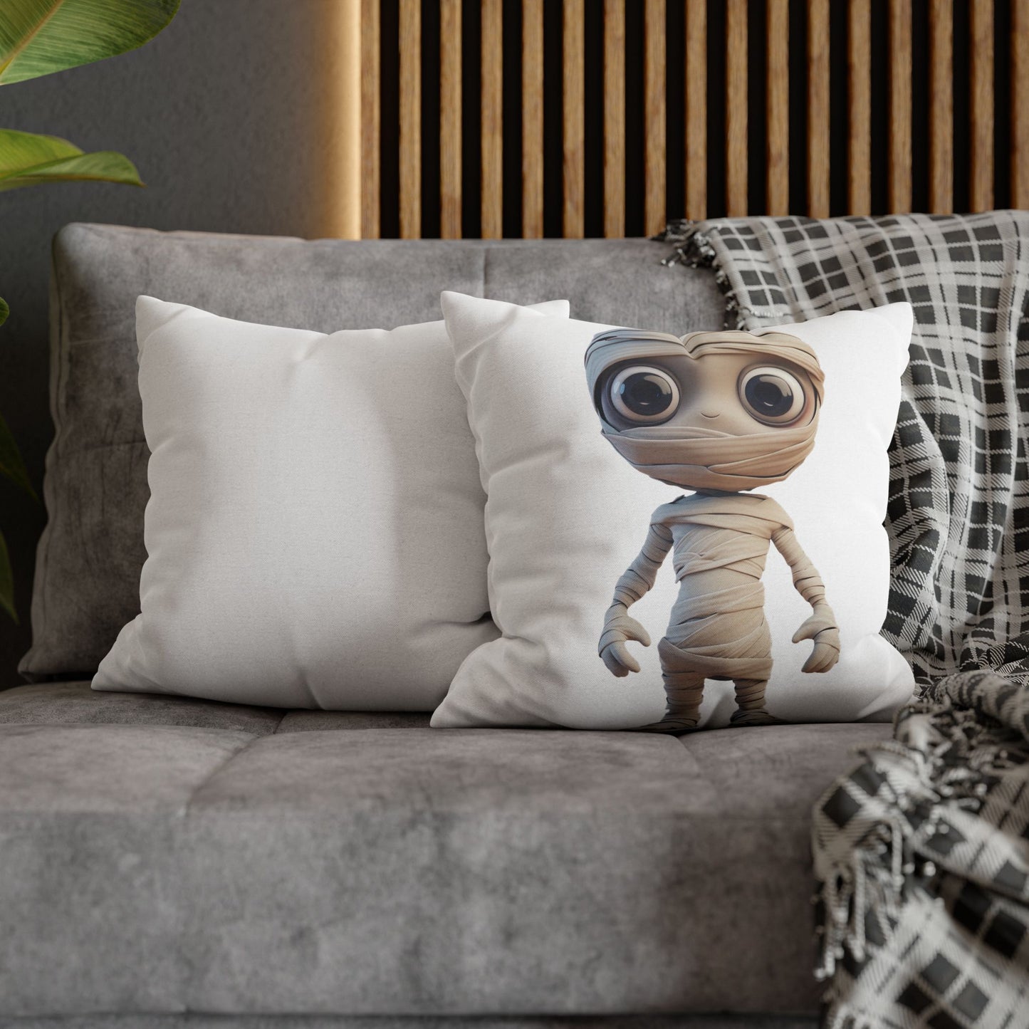 My Little Mummy Pillowcase 16x16 – Cute Halloween Mummy Throw Pillow Cover