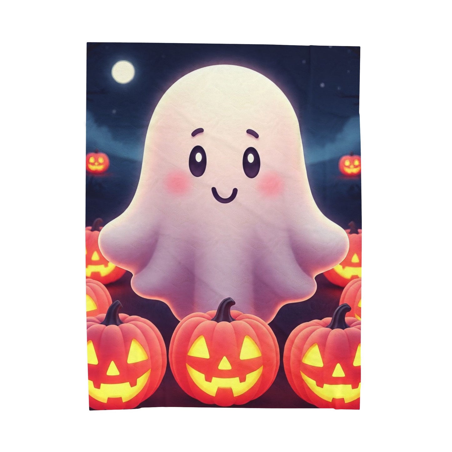 Rosy Spirits Plush Blanket – Spooky Cute Pastel Ghost Halloween Throw