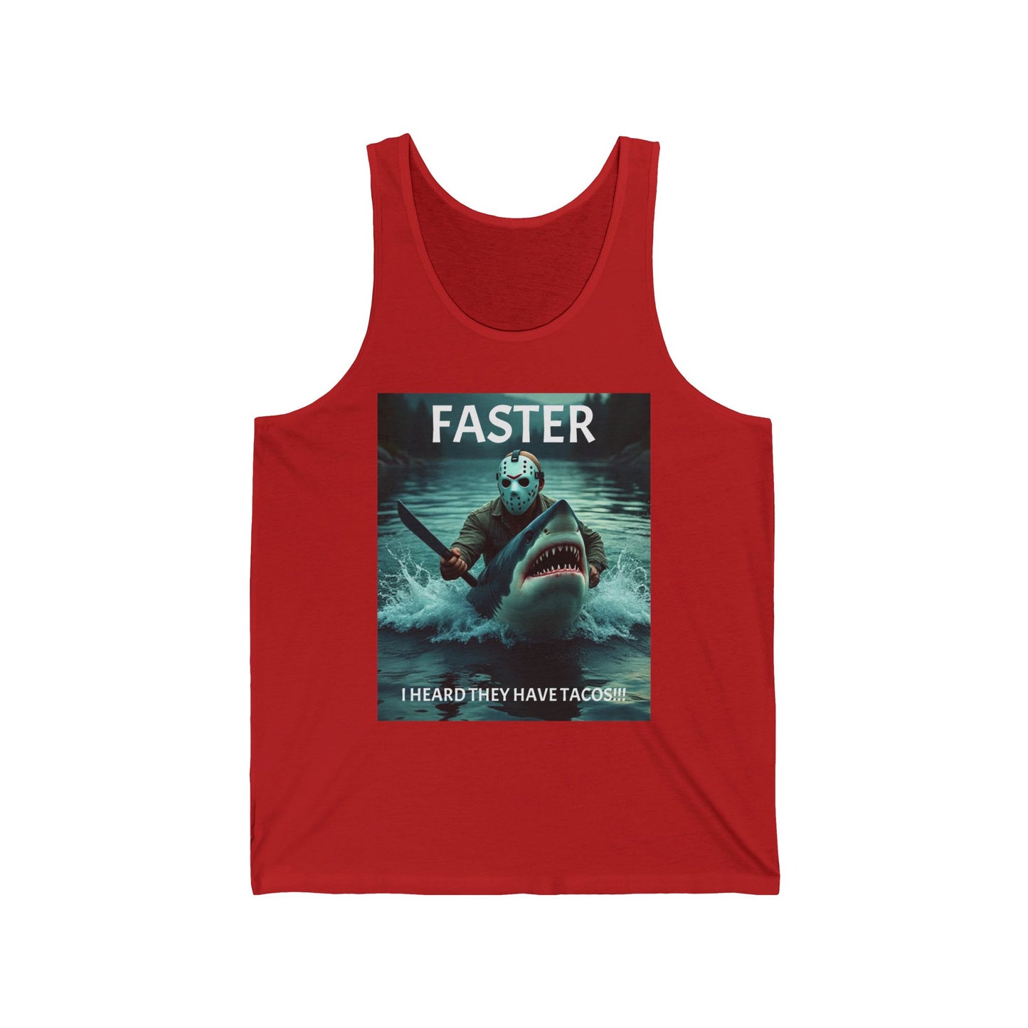 Jason Shark Taco Unisex Jersey Tank