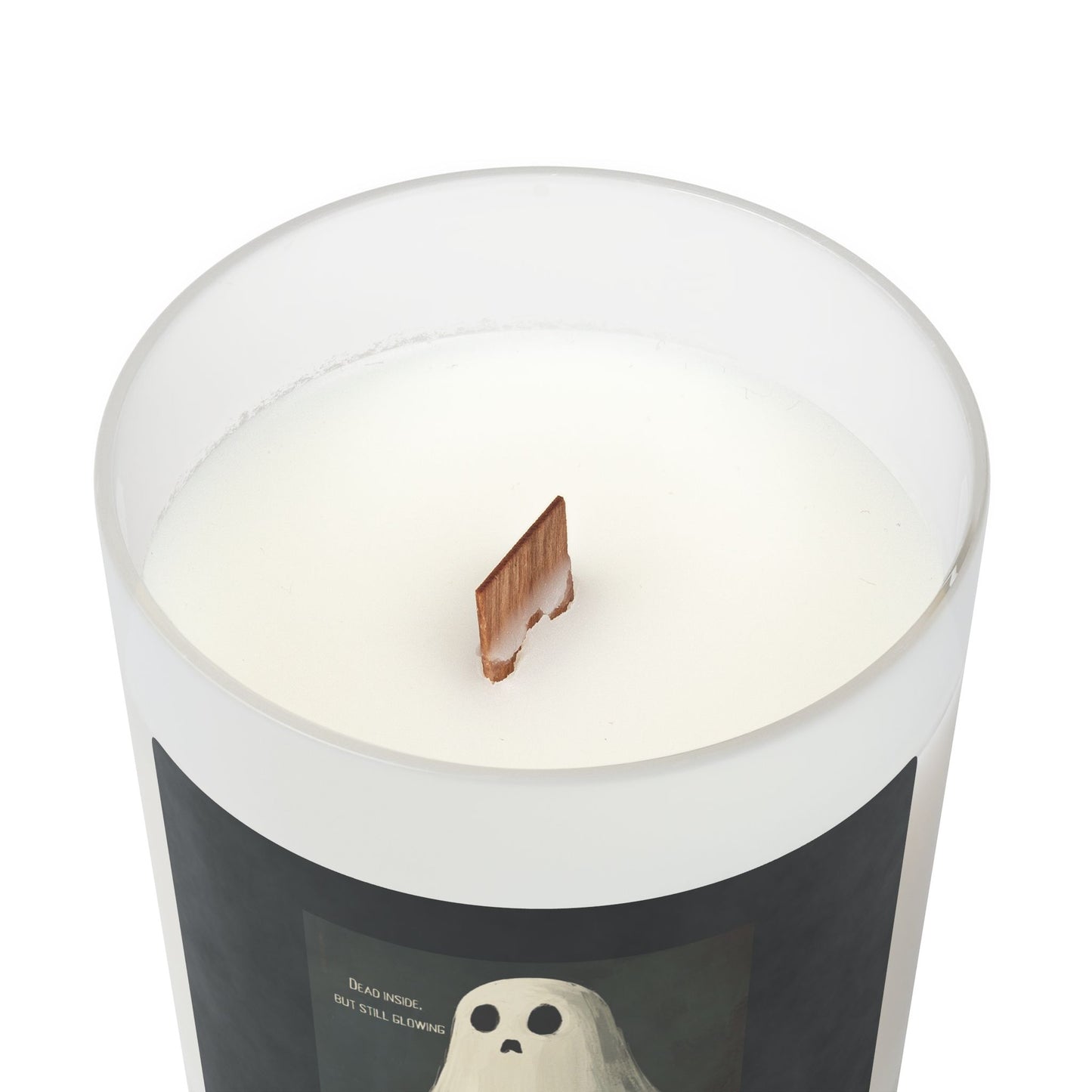 Still Glowing Frosted Glass Candle – Spooky Cute Halloween Décor