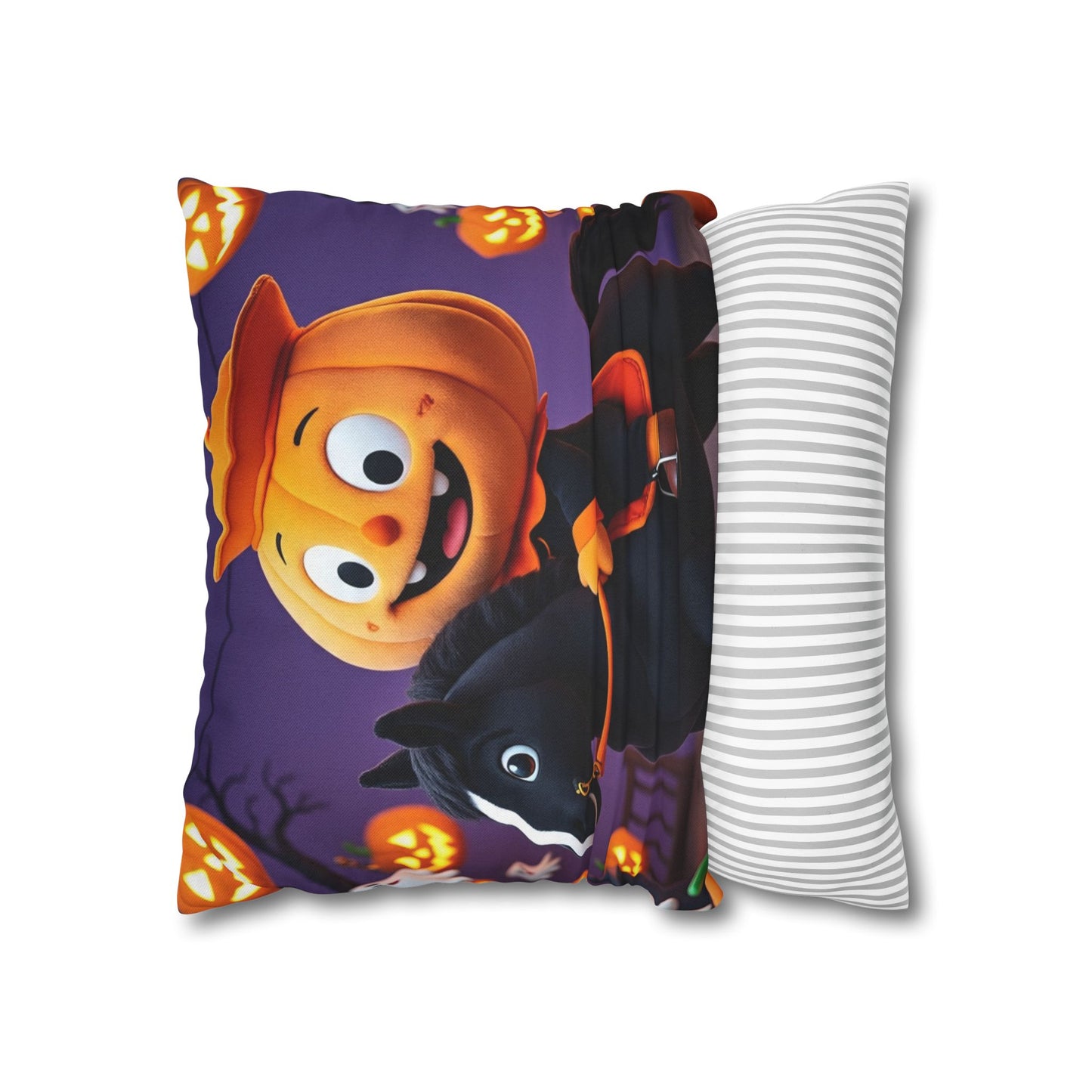 The Pony Patch Duo Pillowcase 16x16 – Rustic Autumn Pumpkin Throw Pillow Cover