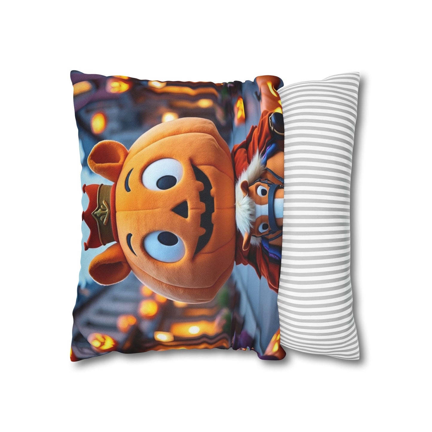 The Plush Patch Pillowcase 16x16 – Cozy Pumpkin Throw Pillow Cover for Fall Décor