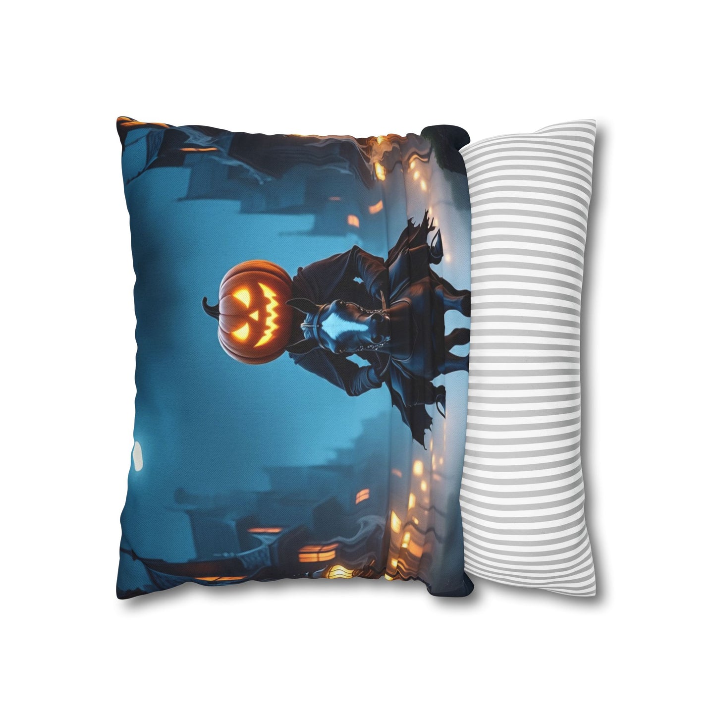 The Horseman’s Repose Pillowcase 16x16 – Gothic Headless Horseman Halloween Throw Pillow Cover
