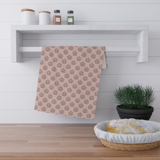 :ight Pink Pumpkin Tea Towels, Fall Kitchen Decor, Cotton Dish Towels, Seasonal Homeware, Perfect Gift for Thanksgiving