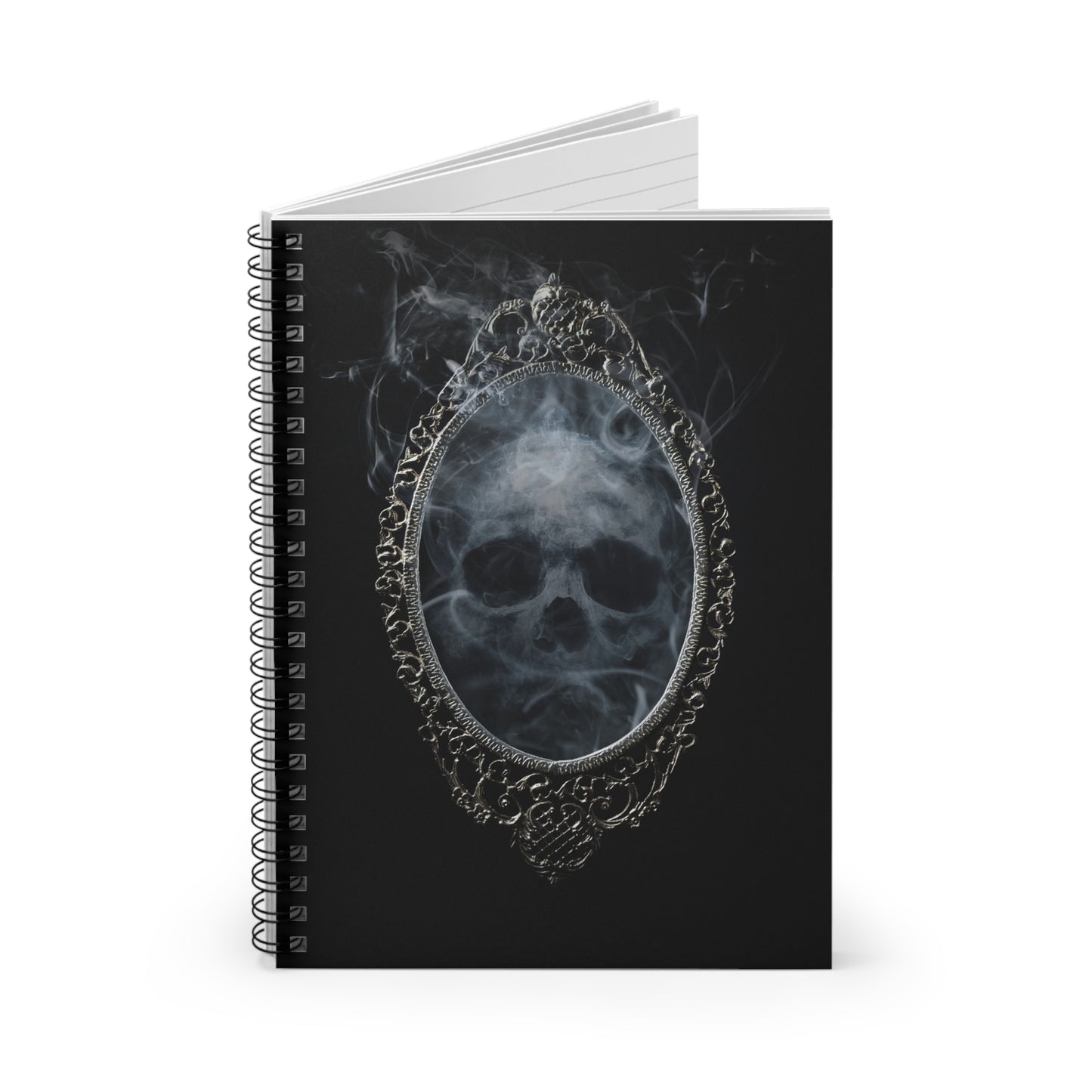 Mirror Skull Spiral Notebook – Gothic Horror Writing Journal