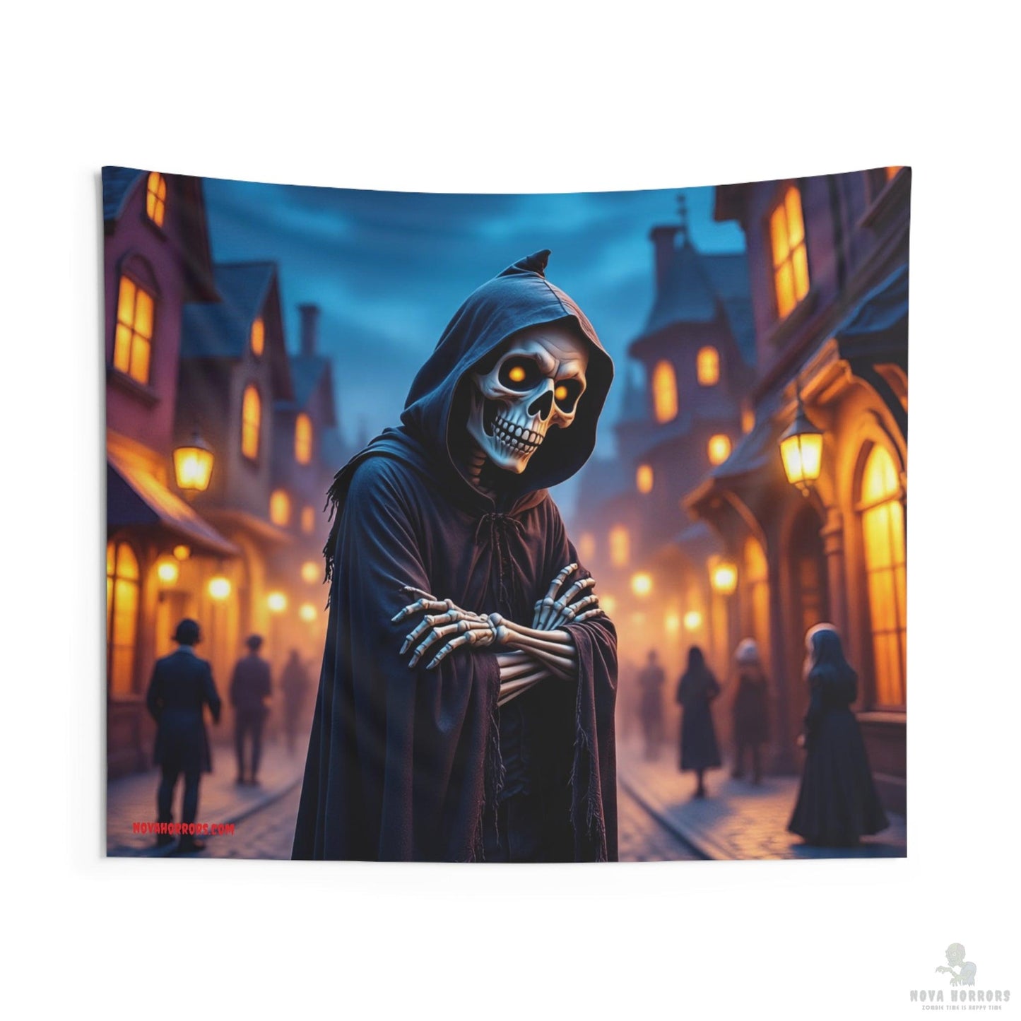 Chill Skeleton in Halloweentown Wall Tapestry