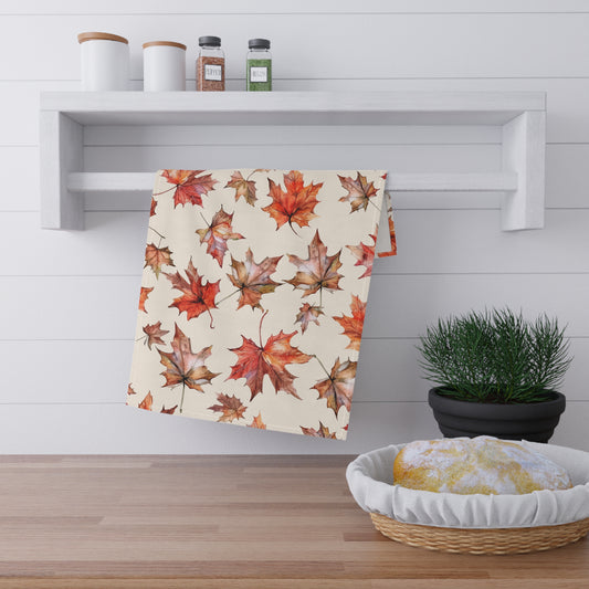 Fall Leaves Tea Towels, Fall Kitchen Decor, Cotton Dish Towels, Seasonal Homeware, Perfect Gift for Thanksgiving