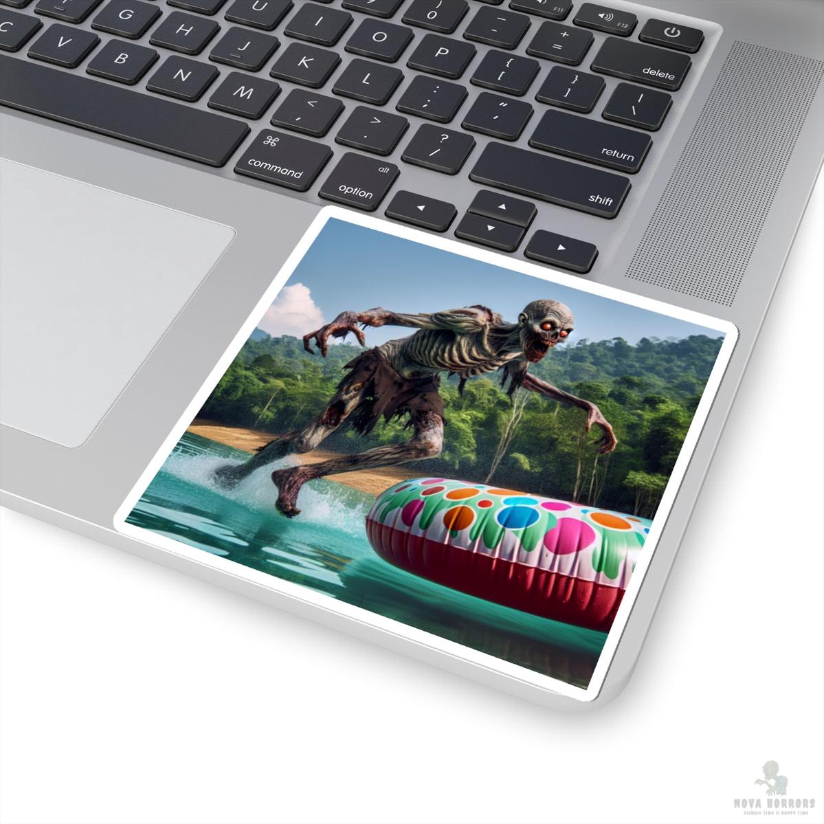 Zombie Pool Float Kiss-Cut Stickers