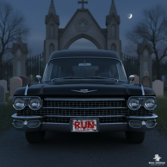 Blood Splatter RUN Vanity Plate – Horror Car Tag Halloween Décor
